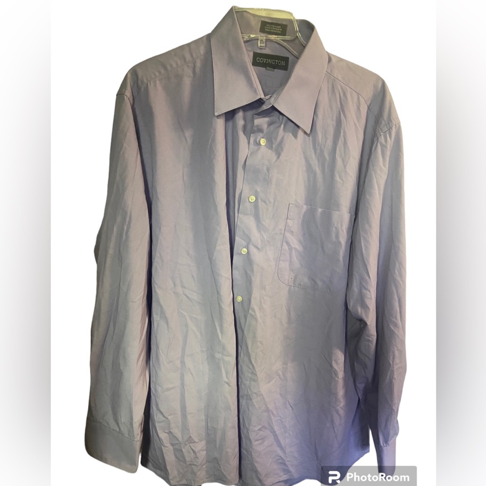 Covington lilac purple long sleeve button down dress shirt mens 17 1/2